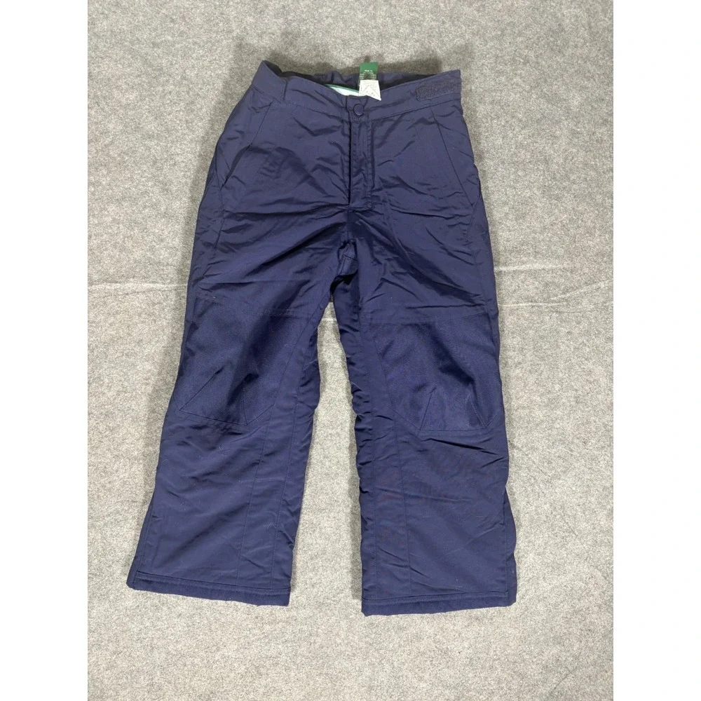 LL Bean Kids Navy Blue Insulated Snow Pants‎ Ski Bibs Size 6X-7 0KNM3